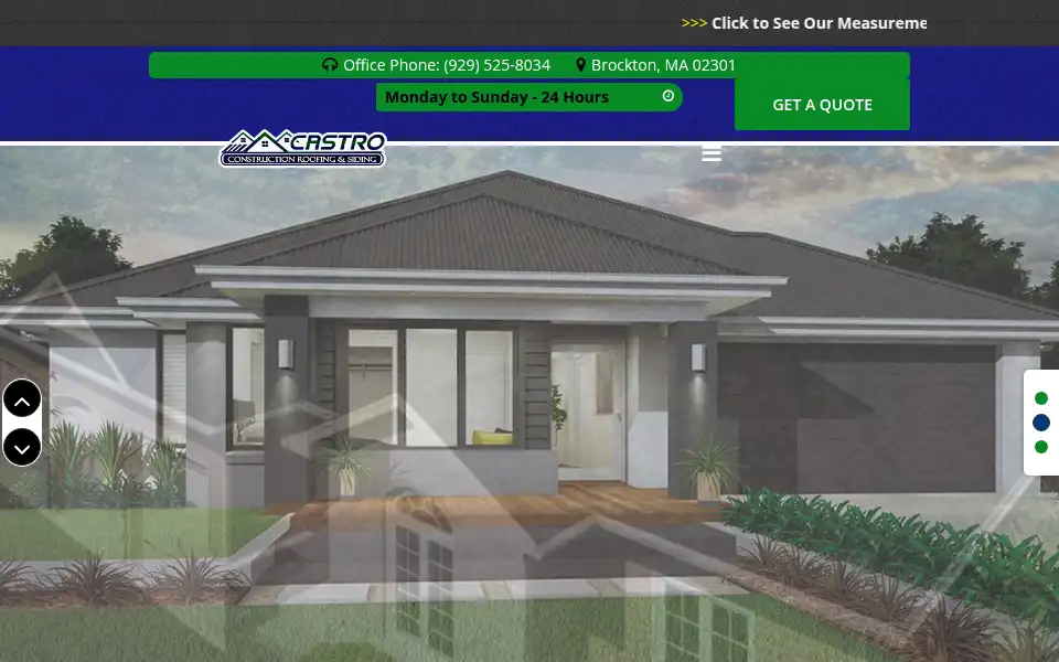 Screenshot of castroconstructionroofingandsinding.us