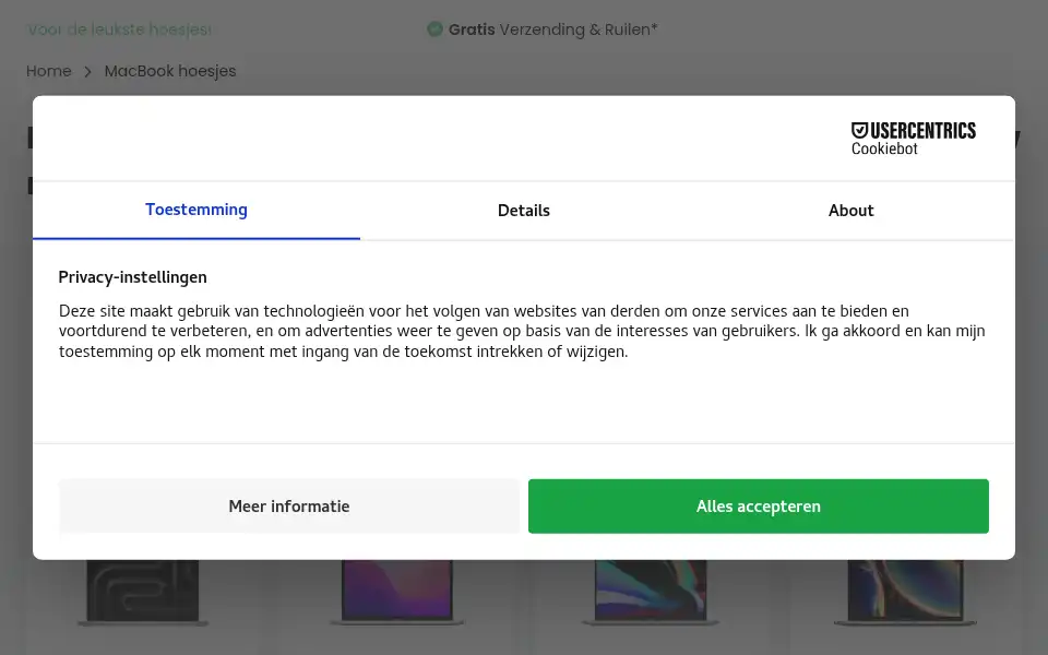 Screenshot of casualcases.nl