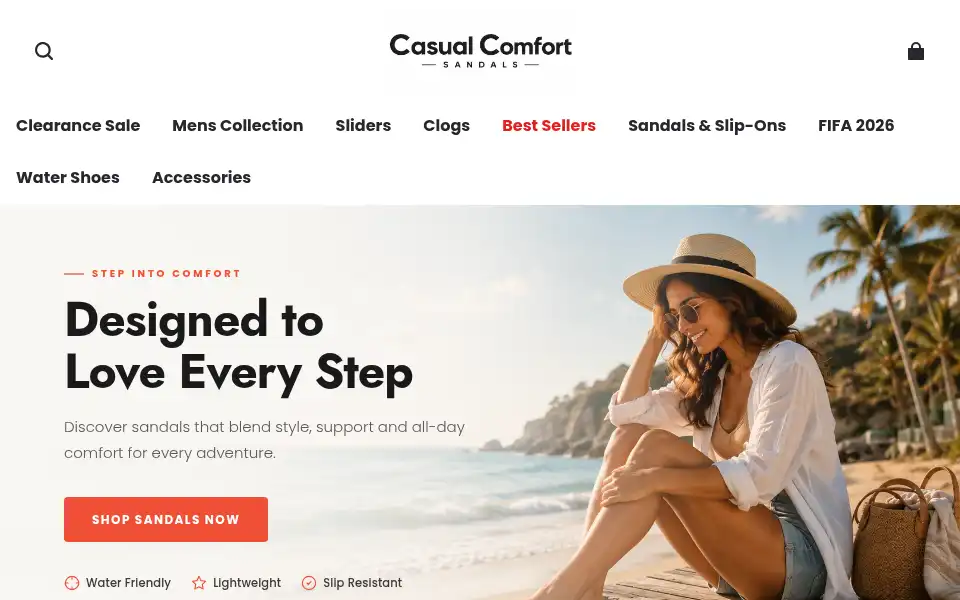 Screenshot of casualcomfortsandal.com