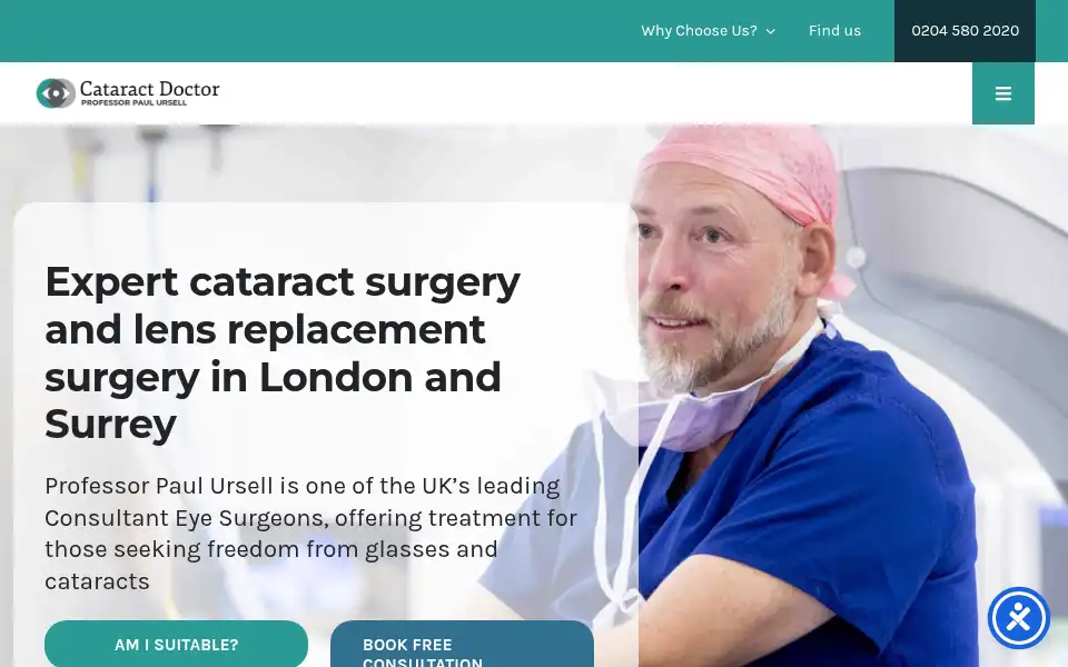 Screenshot of cataract-doctor.com