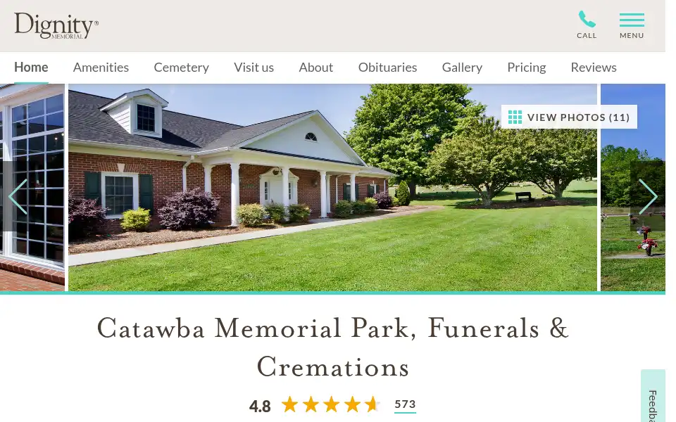 Screenshot of catawbamemorialpark.com