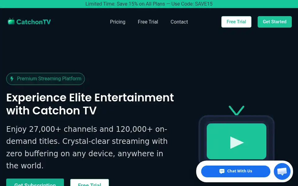 Screenshot of catchontvonline.com