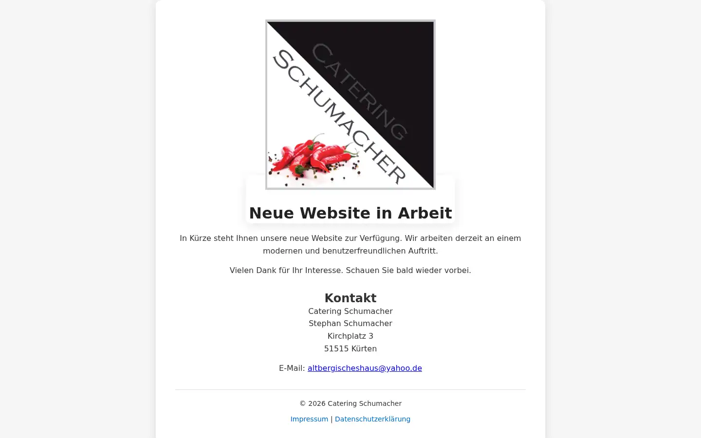 Screenshot of catering-schumacher.de