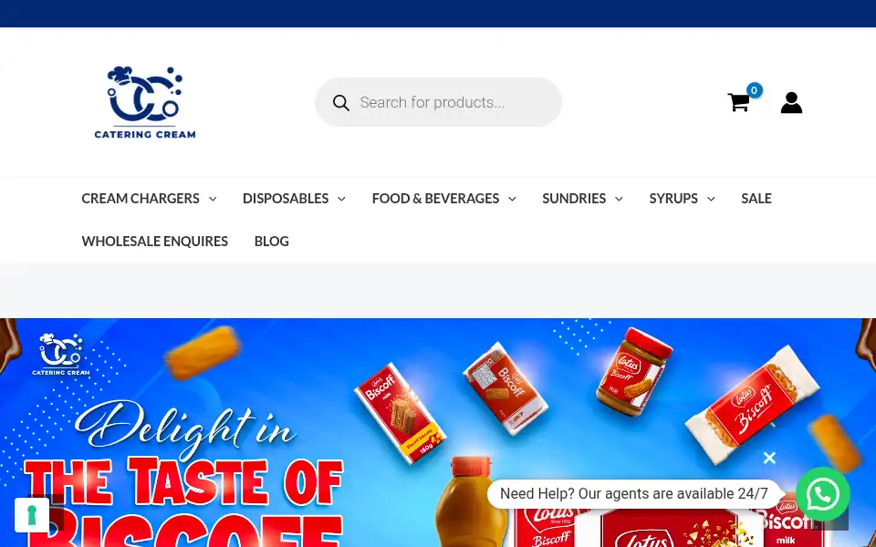 Screenshot of cateringcream.co.uk