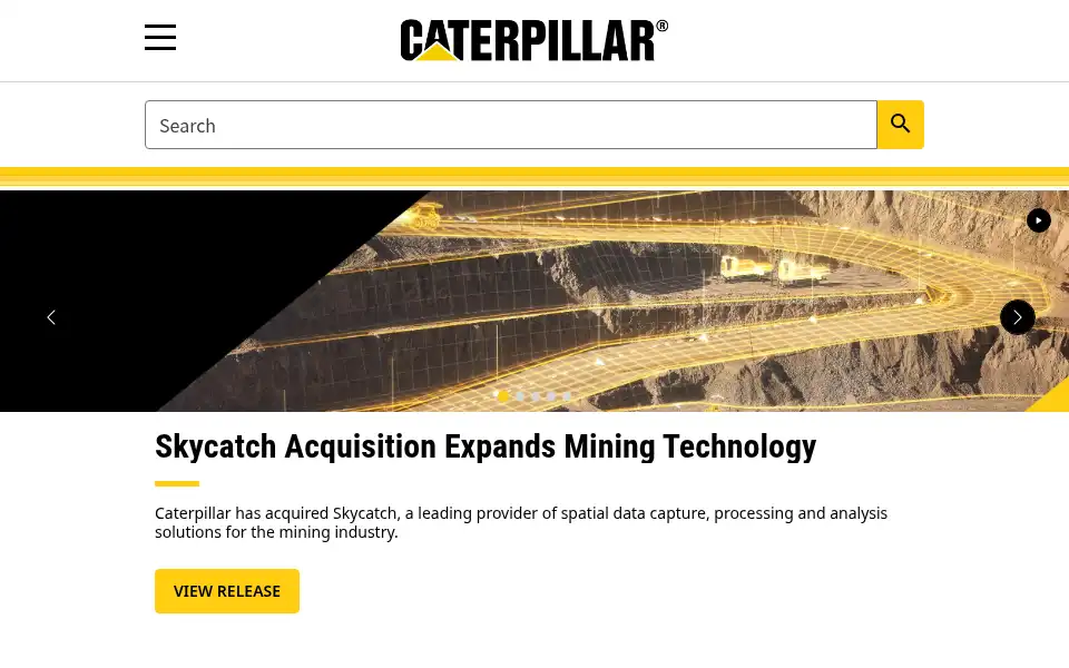 Screenshot of caterpillar.com