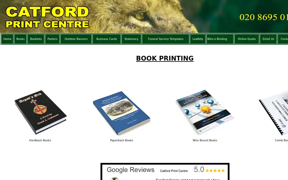 Screenshot of catfordprint.co.uk