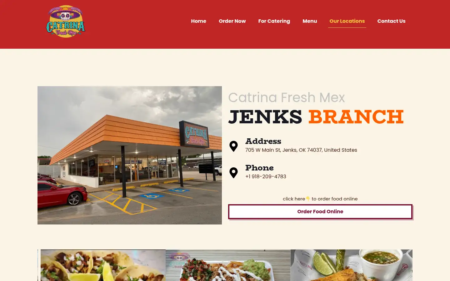 Screenshot of catrinafreshmex.com