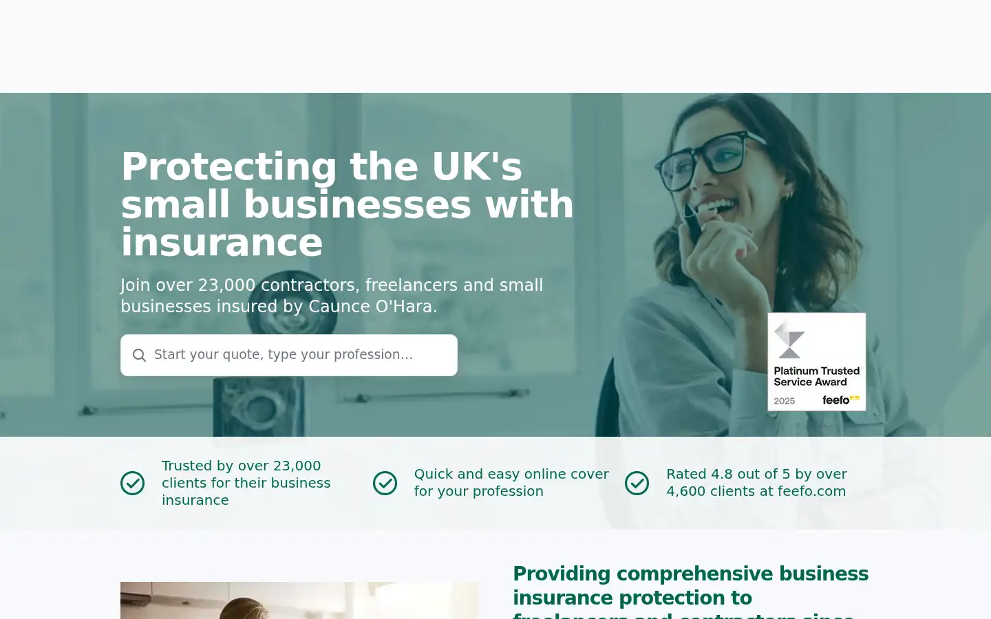Screenshot of caunceohara.co.uk