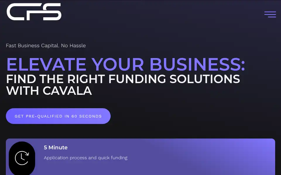 Screenshot of cavalafunding.com