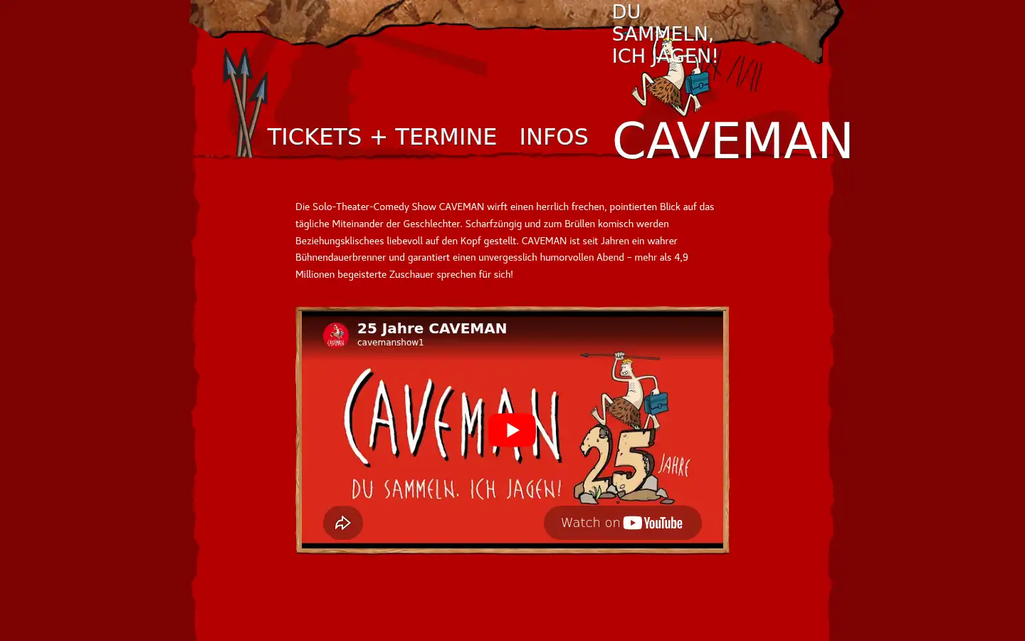 Screenshot of caveman.de