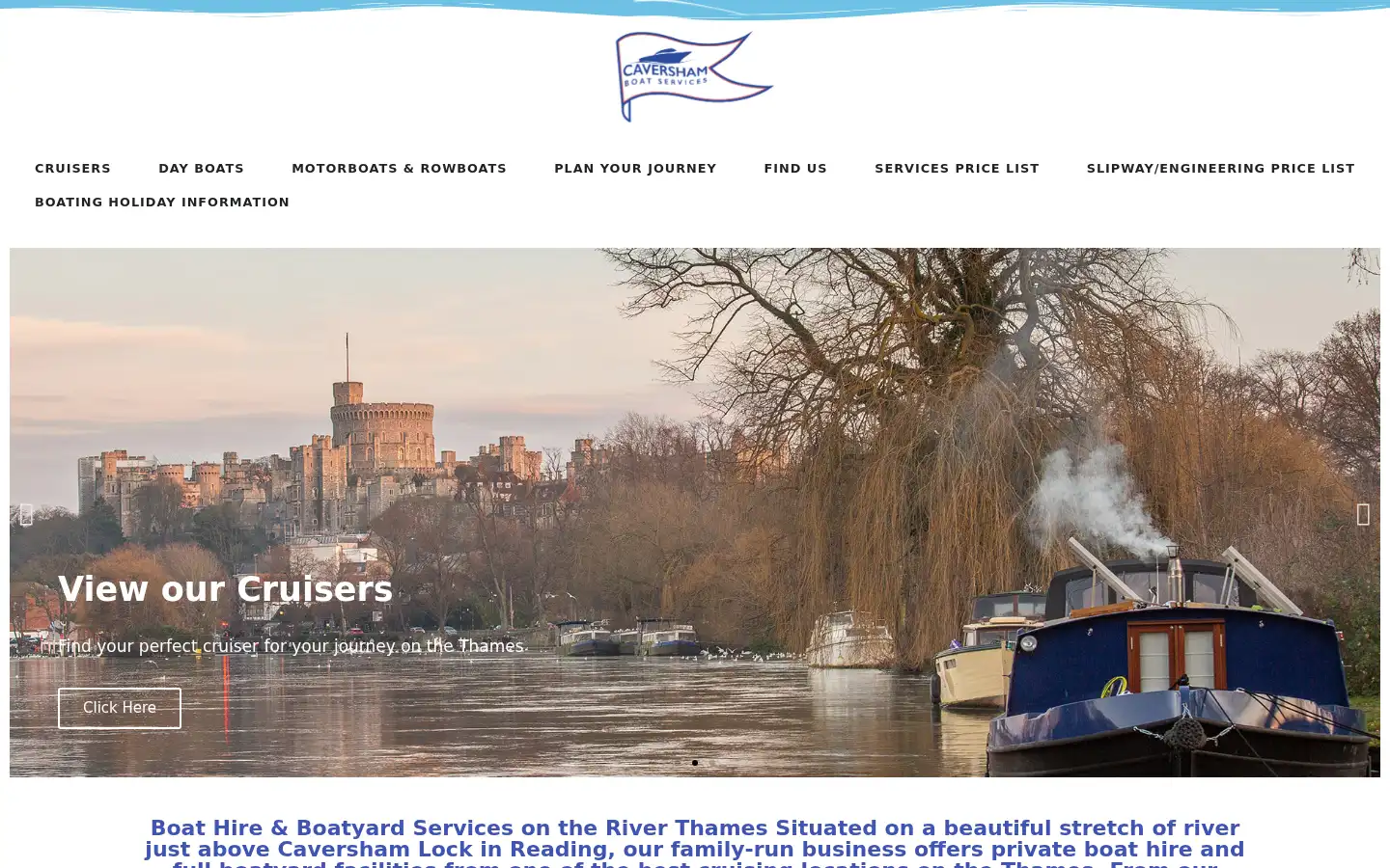 Screenshot of cavershamboatservices.co.uk