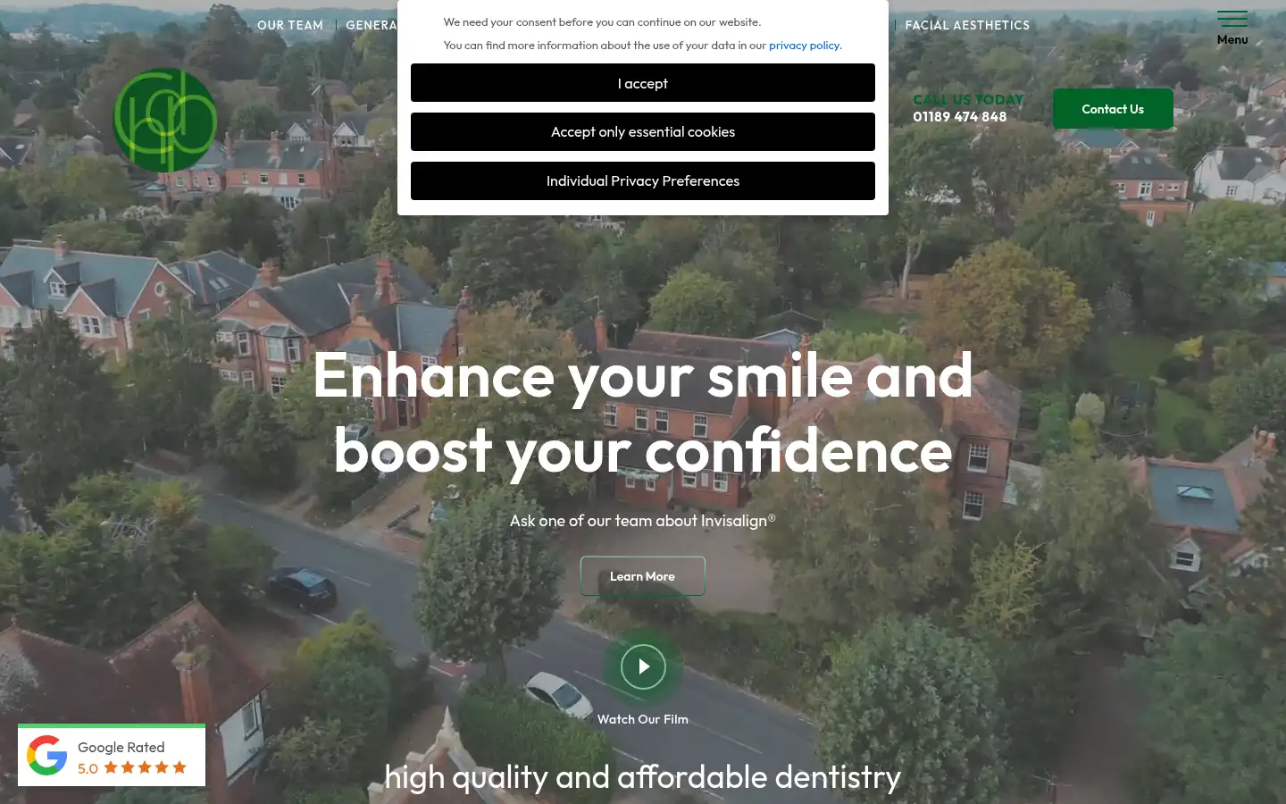 Screenshot of cavershamheightsdentalpractice.co.uk