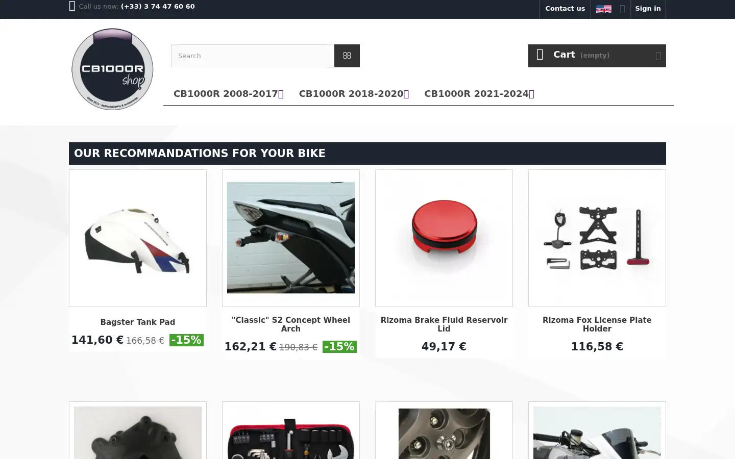 Screenshot of cb1000rshop.com