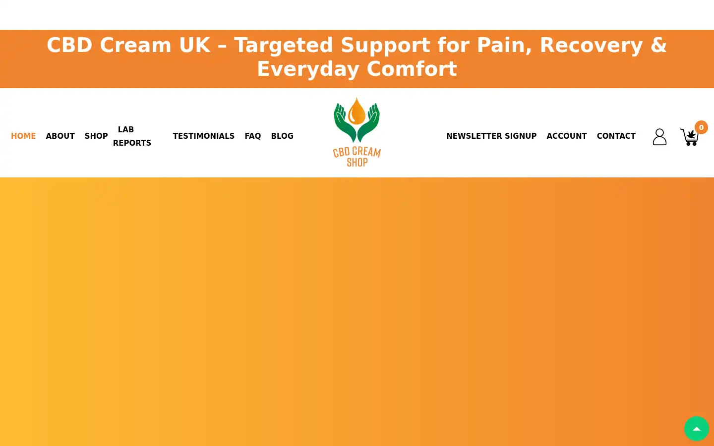 Screenshot of cbdcreamshop.co.uk