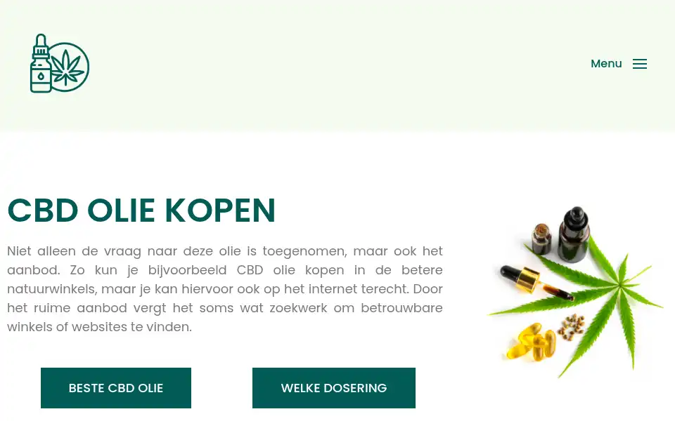 Screenshot of cbdcureoil.nl