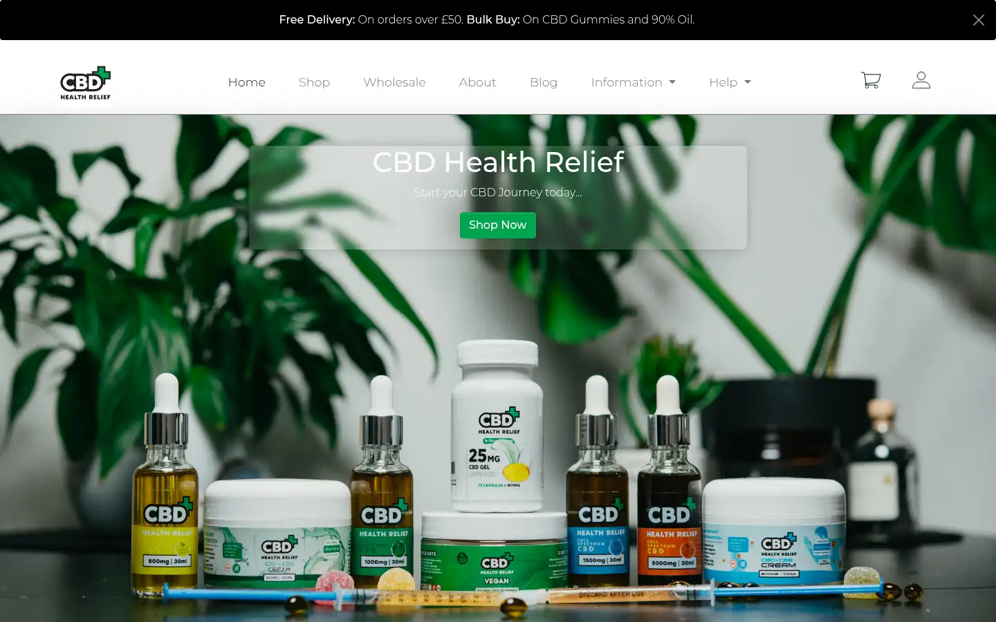 Screenshot of cbdhealthrelief.co.uk