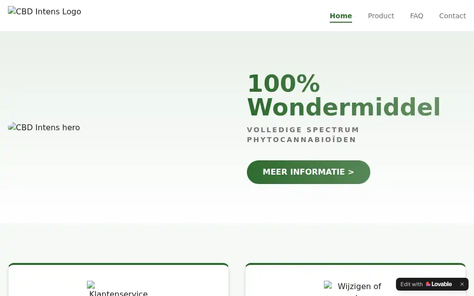 Screenshot of cbdintens.com