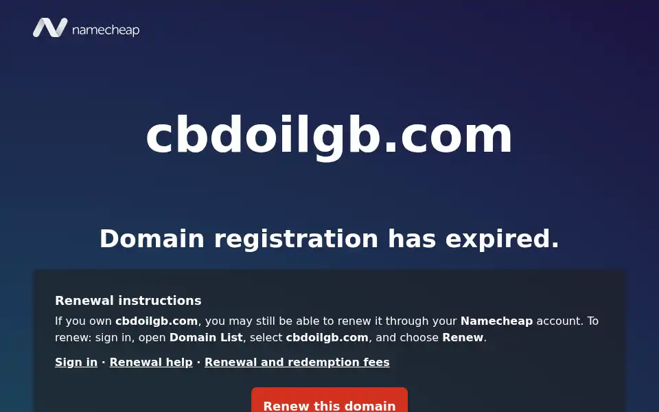 Screenshot of cbdoilgb.com