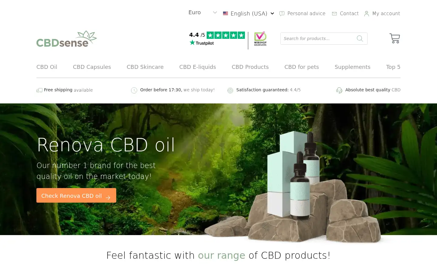Screenshot of cbdsense.com