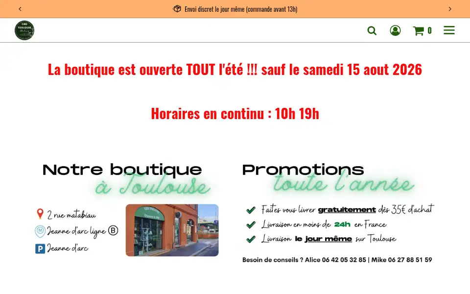 Screenshot of cbdtoulouse.fr