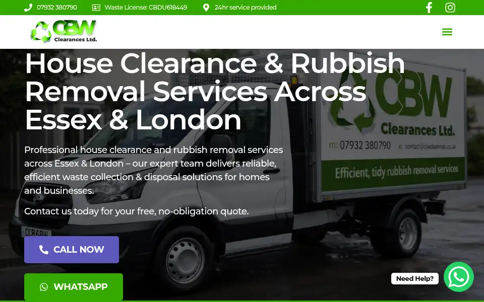 Screenshot of cbwclearances.co.uk