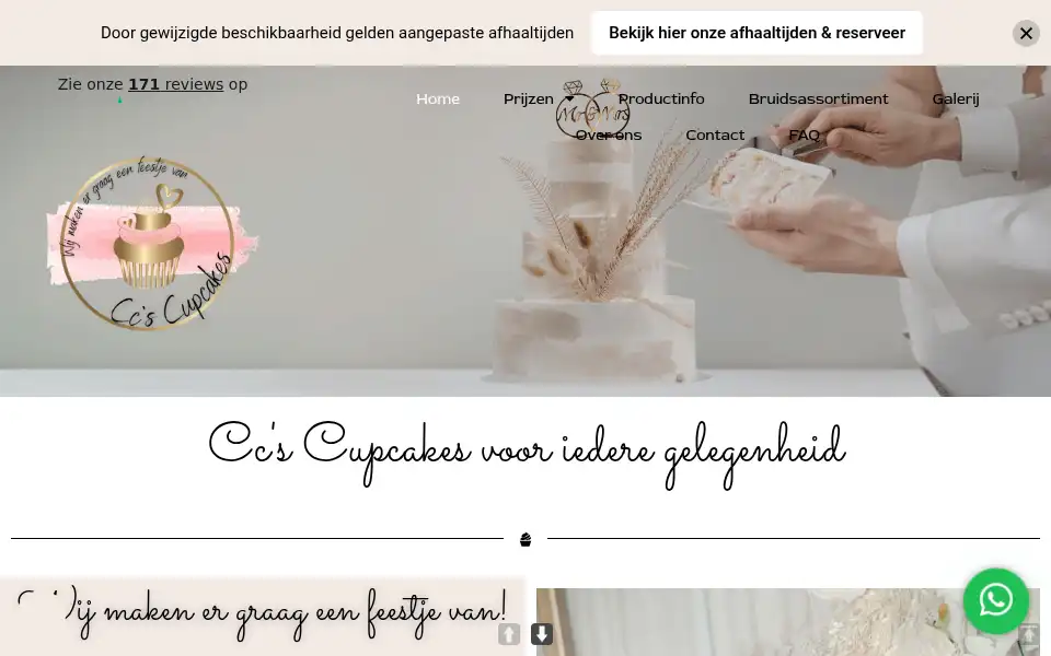 Screenshot of cccupcakes.nl