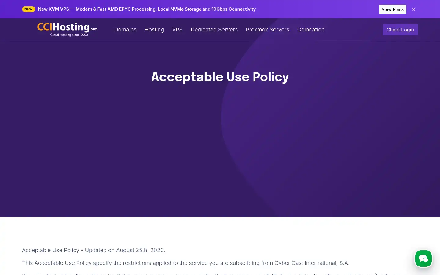 Screenshot of ccihosting.com