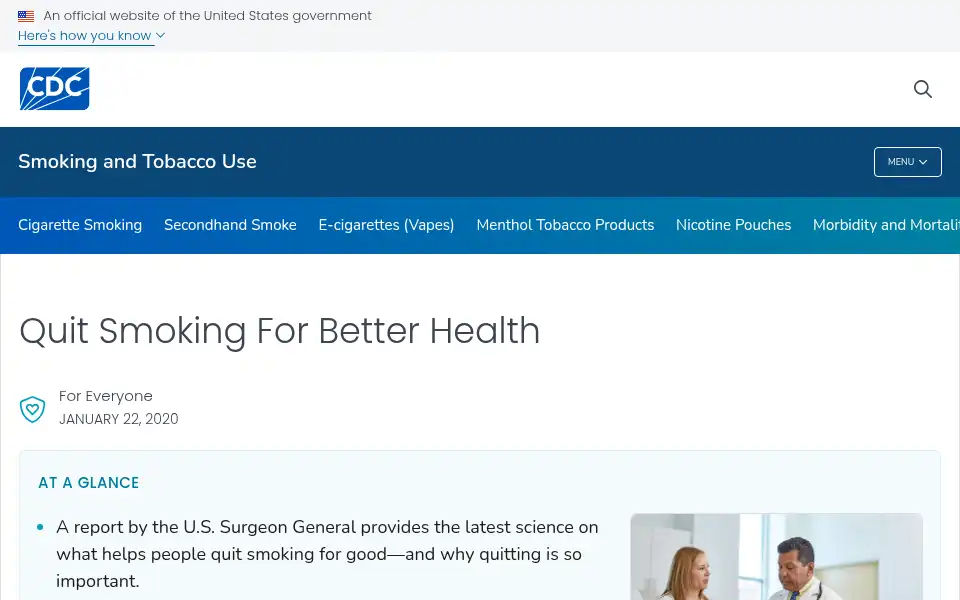 Screenshot of cdc.gov