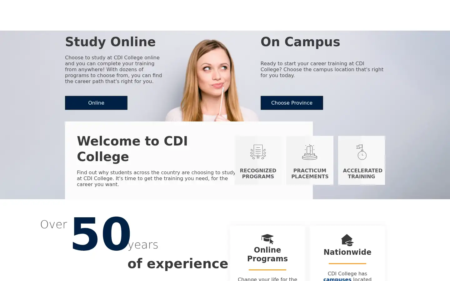 Screenshot of cdicollege.ca