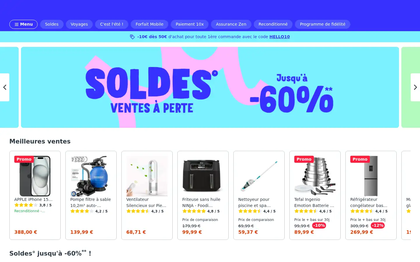 Screenshot of cdiscount.com