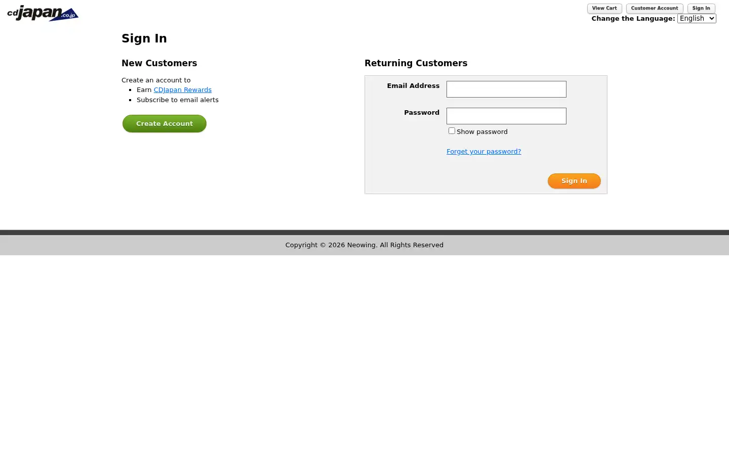 Screenshot of cdjapan.co.jp