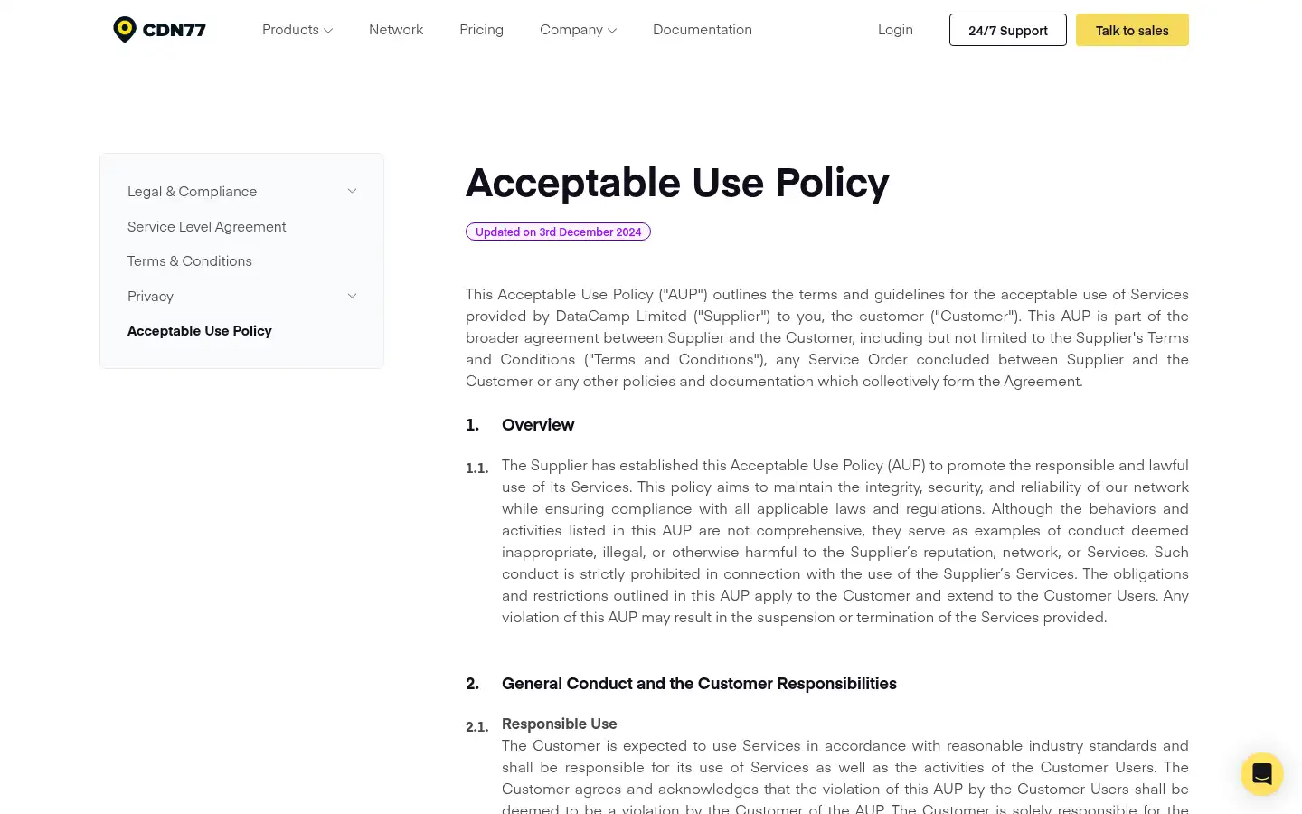 Screenshot of cdn77.com