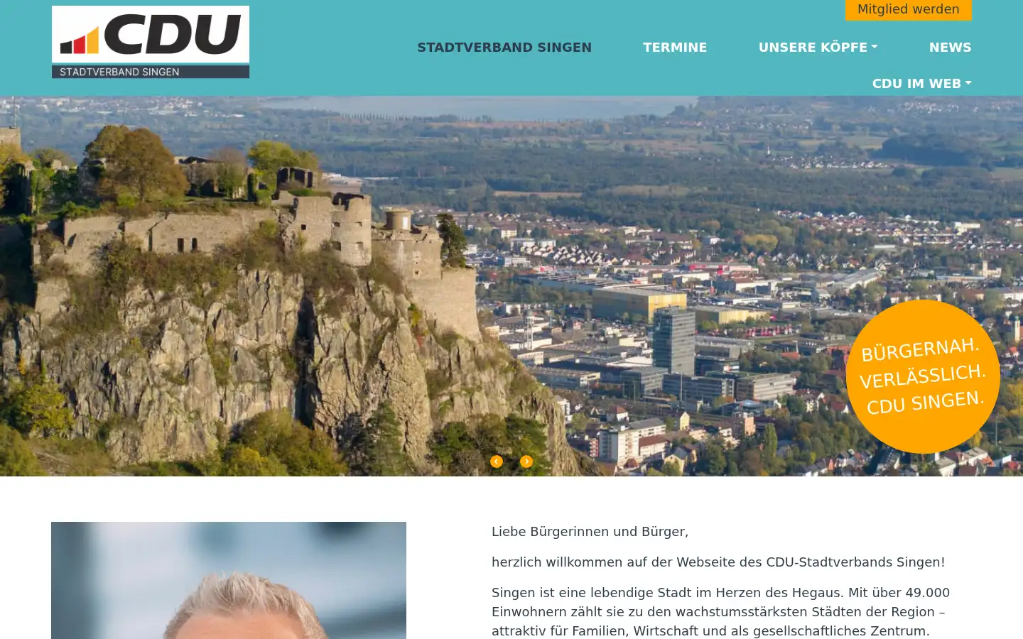 Screenshot of cdu-singen.de