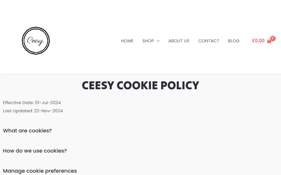 Screenshot of ceesy.co.uk