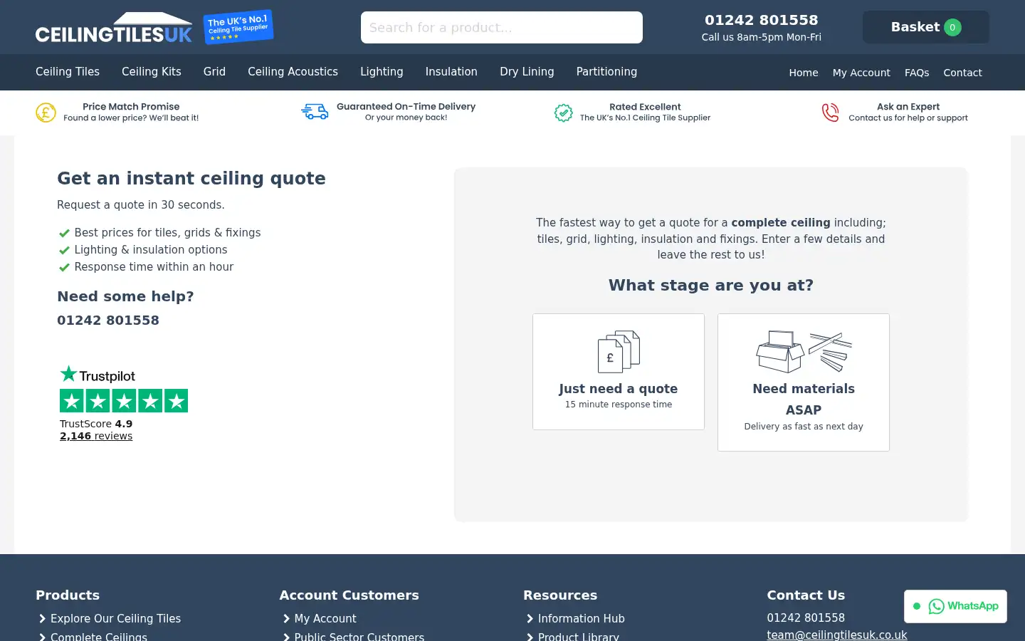 Screenshot of ceilingtilesuk.co.uk
