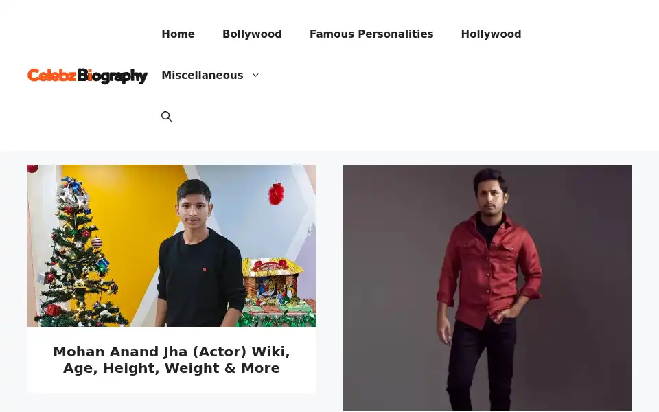 Screenshot of celebzbiography.com