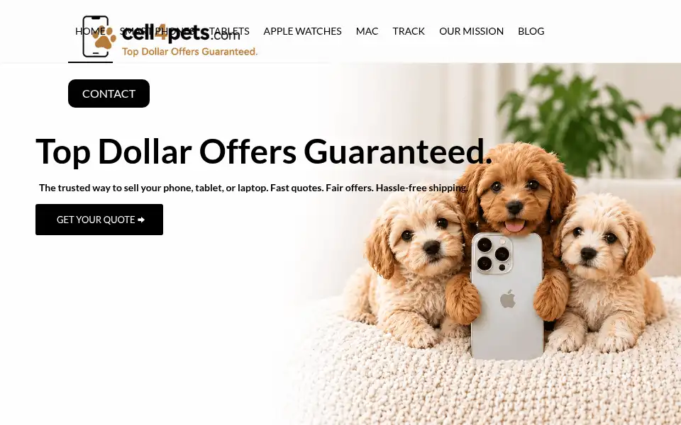 Screenshot of cell4pets.com