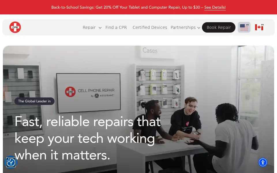 Screenshot of cellphonerepair.com