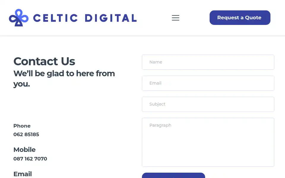 Screenshot of celticdigital.ie