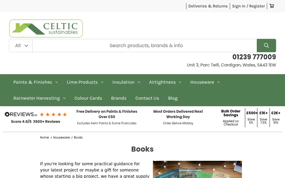 Screenshot of celticsustainables.co.uk