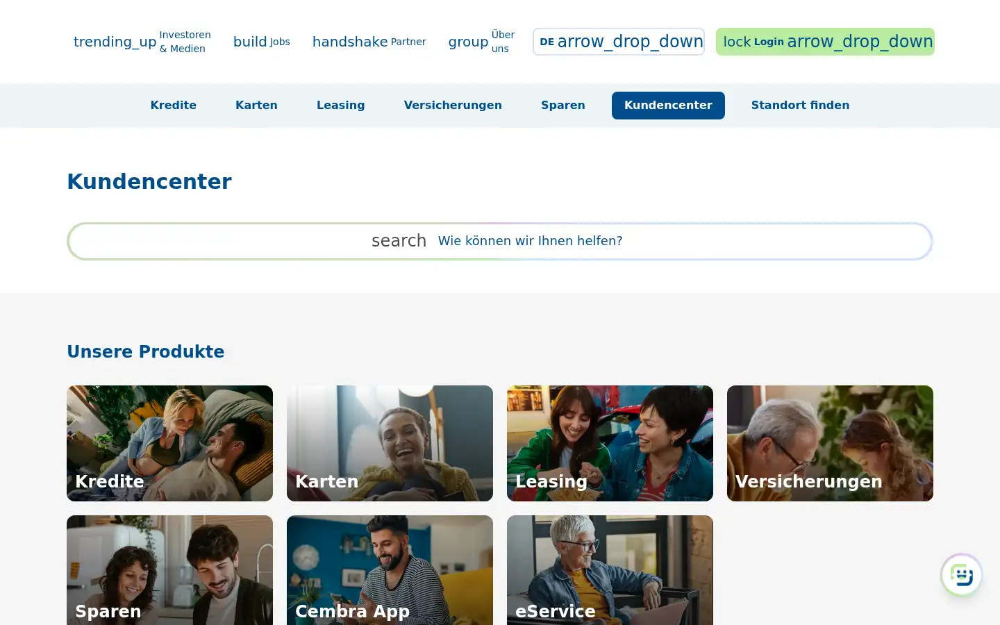 Screenshot of cembra.ch
