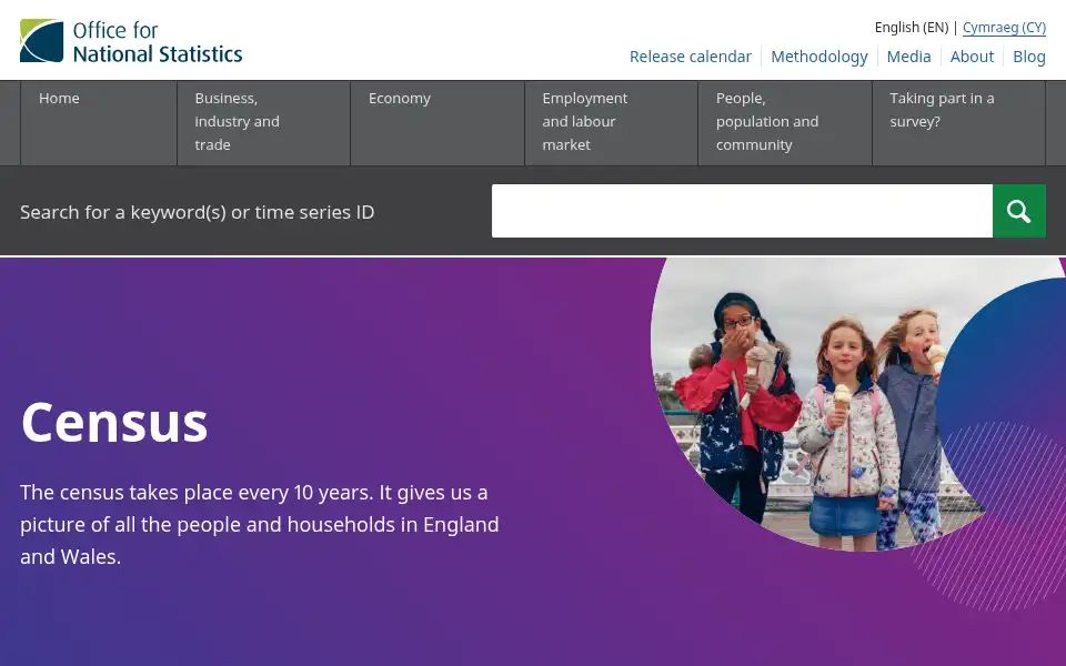 Screenshot of census.gov.uk