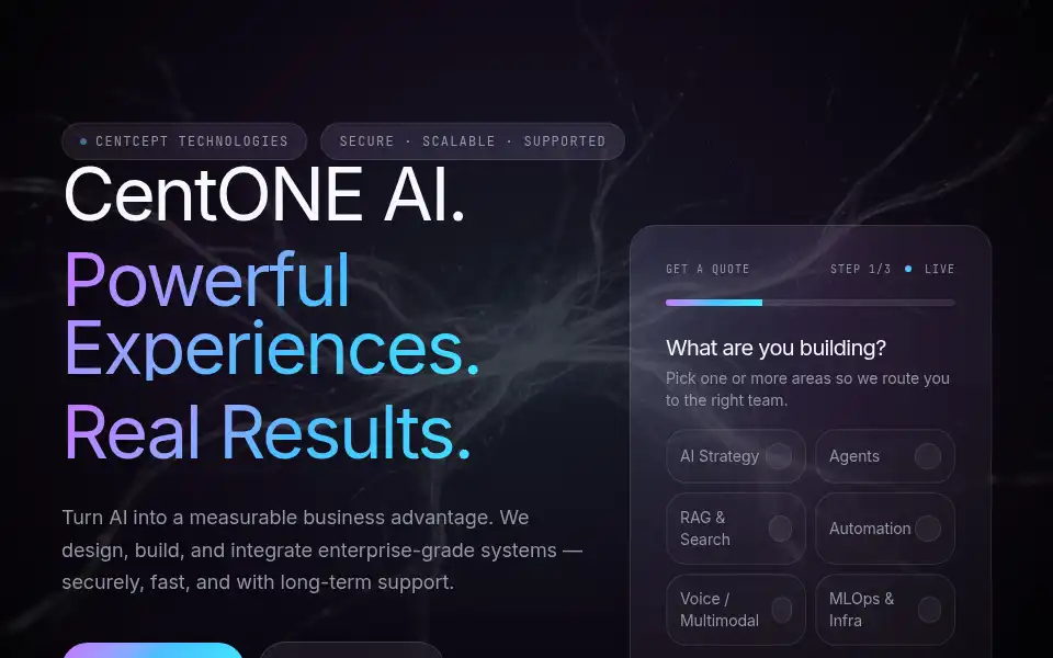 Screenshot of centcept.com