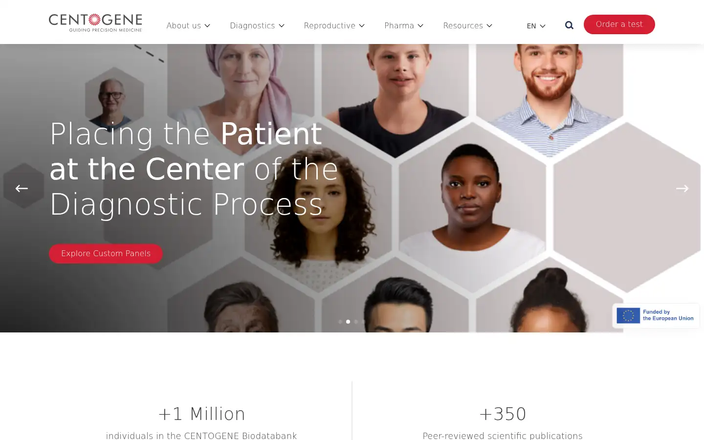 Screenshot of centogene.com