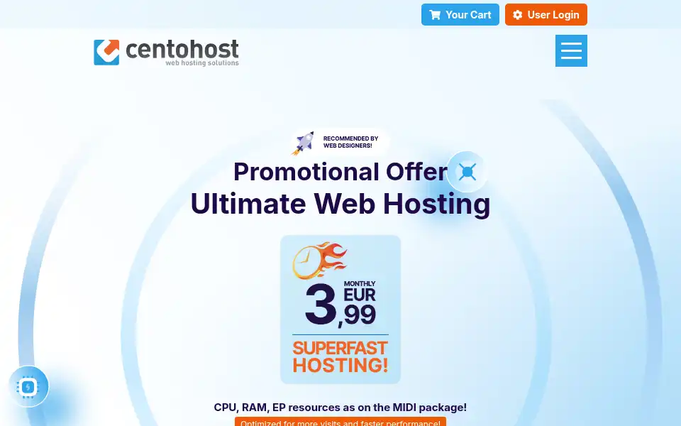 Screenshot of centohost.com