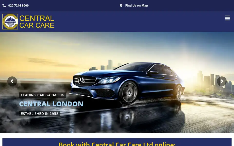 Screenshot of centralcarcare.co.uk