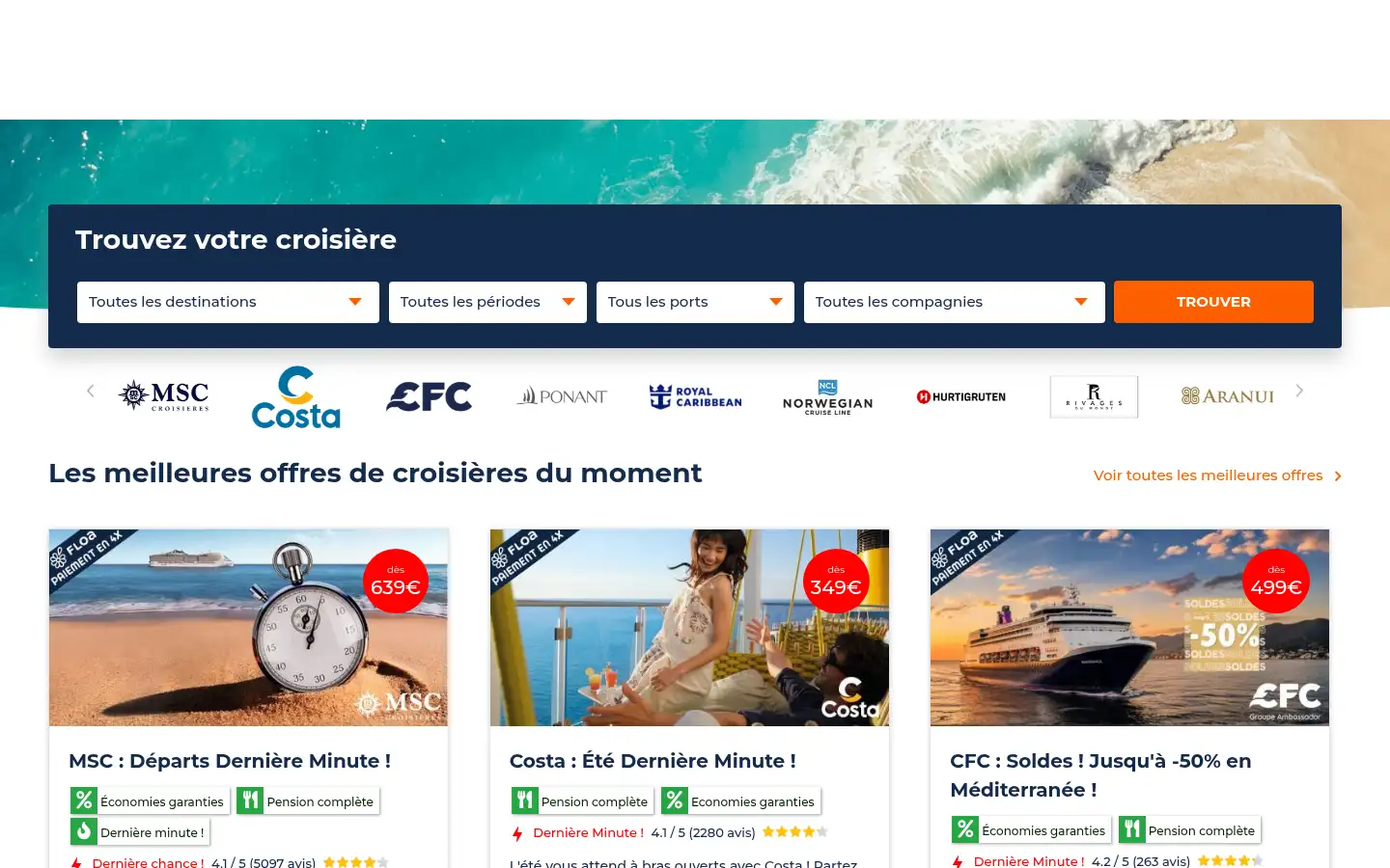 Screenshot of centralcruise.com