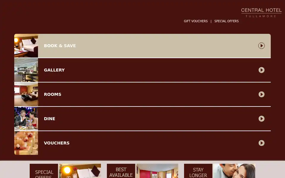 Screenshot of centralhoteltullamore.com