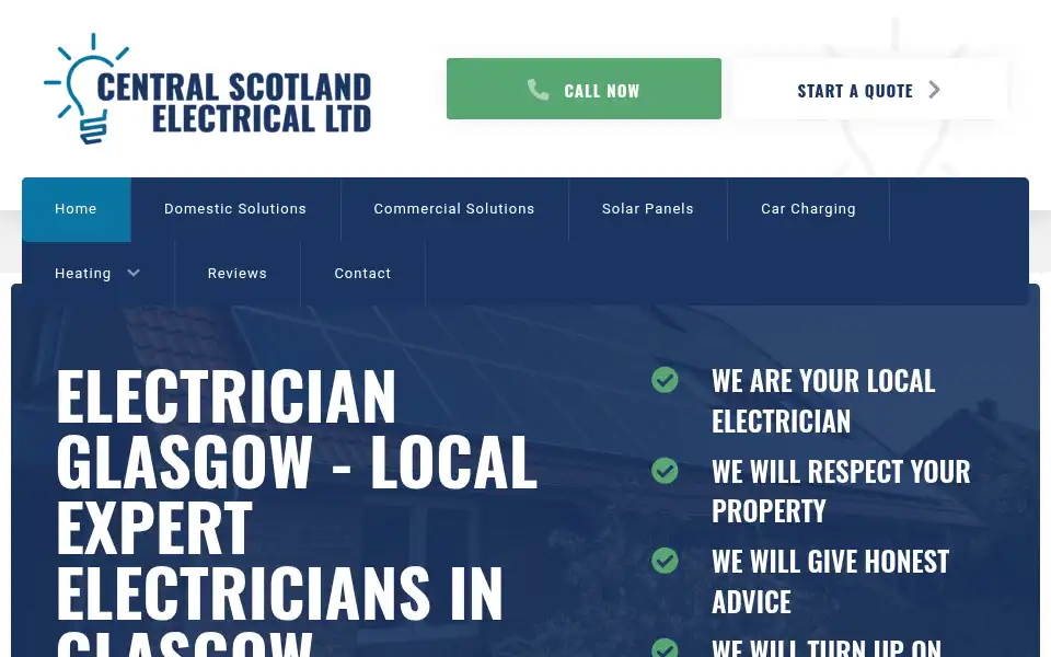 Screenshot of centralscotlandelectrical.co.uk