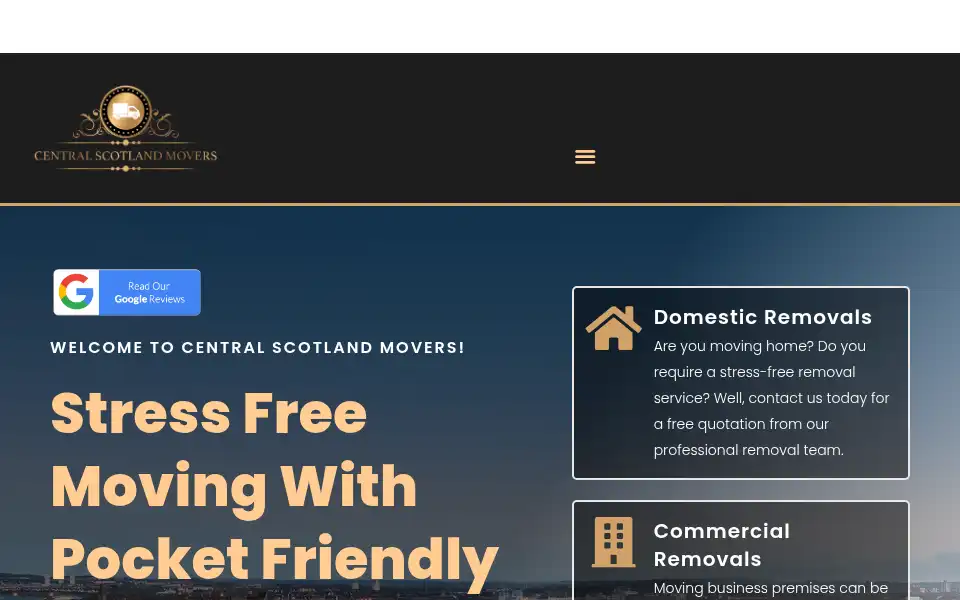 Screenshot of centralscotlandremovals.co.uk